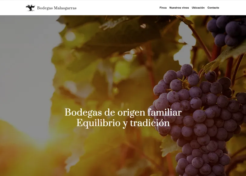 Captura del sitio web de bodegasmalasgarras.net
